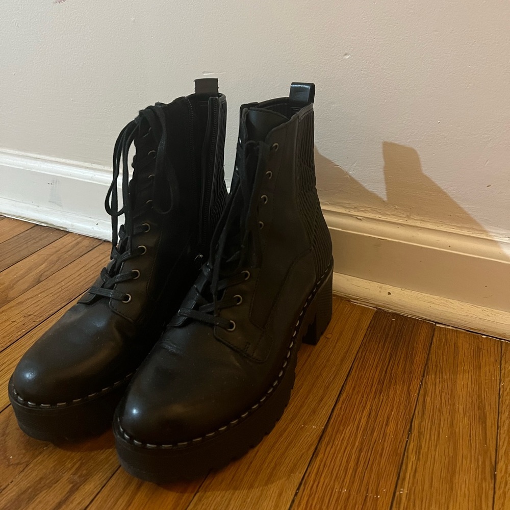 Vince Camuto Movelly Black Combat Boots